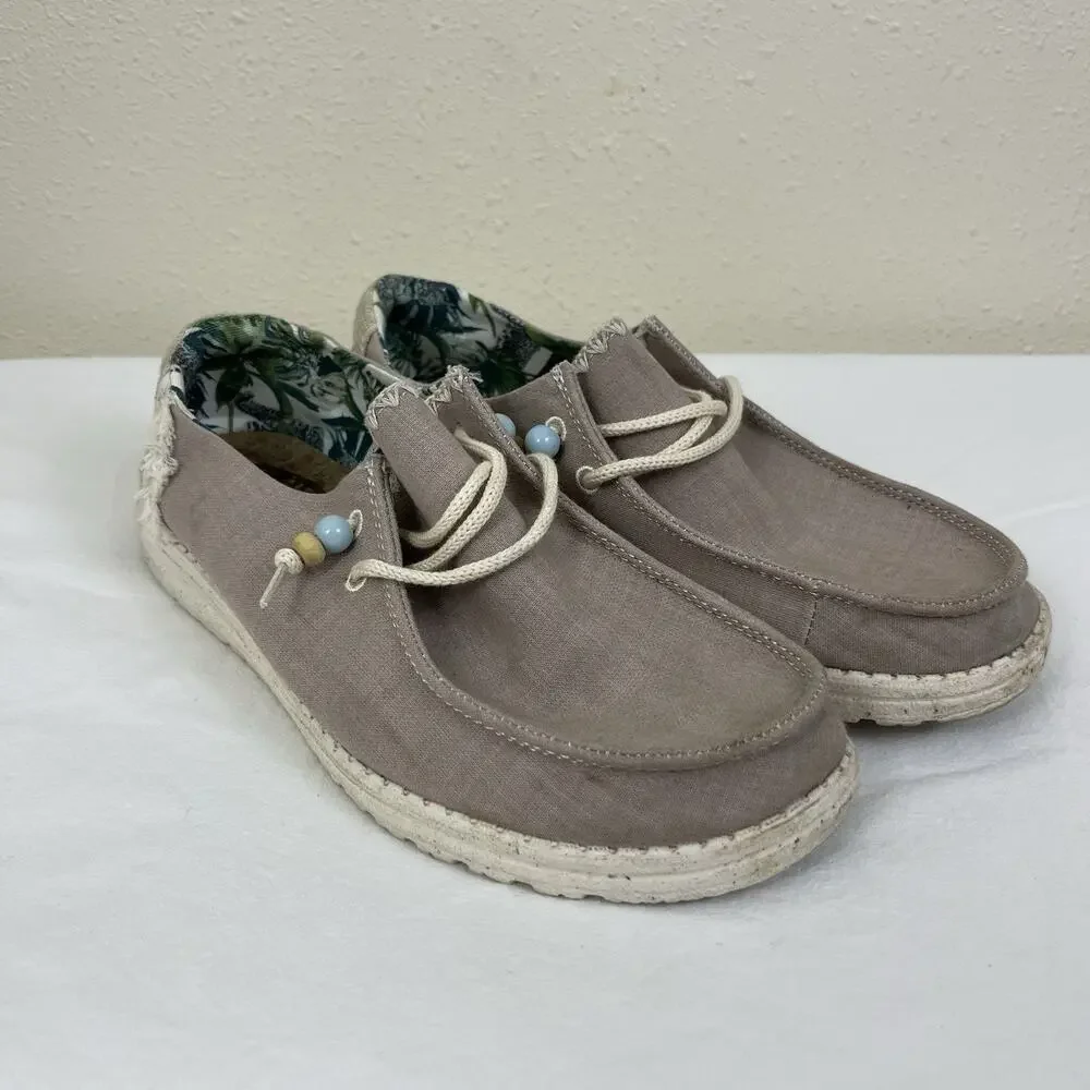 Hey Dude Wendy Fringe Slip On Shoes Womens 8 Beaded Metallic